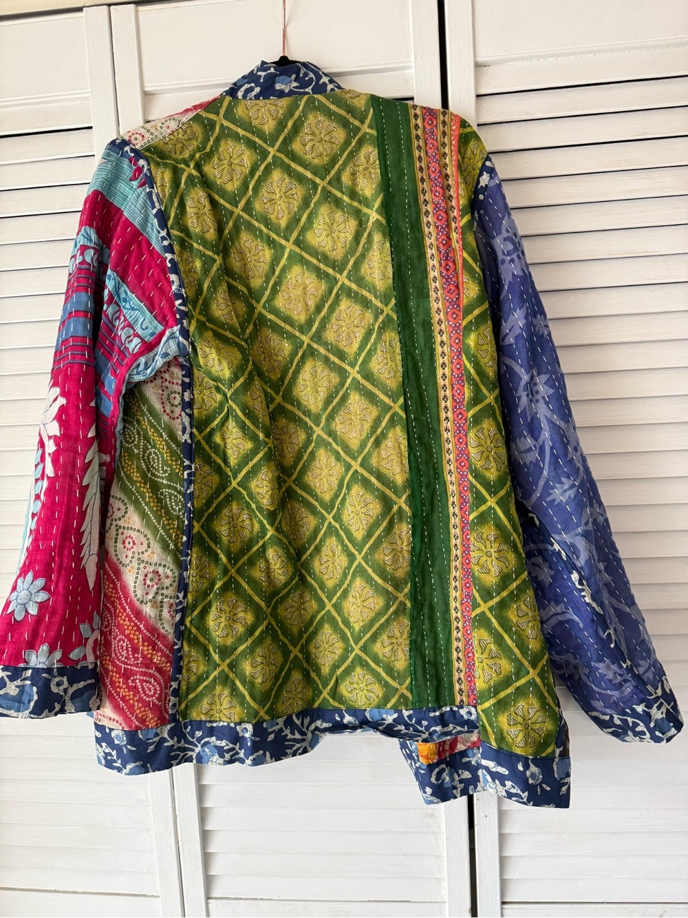 Multi-Color Patchwork Kantha Jacket NWT Reversible - Picture 4 of 5
